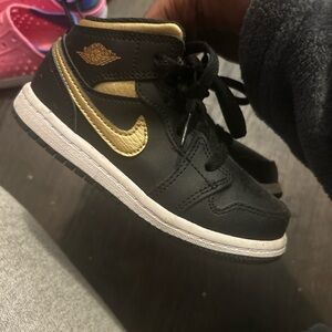 Nike Kids Black and Gold High-Top Sneakers
